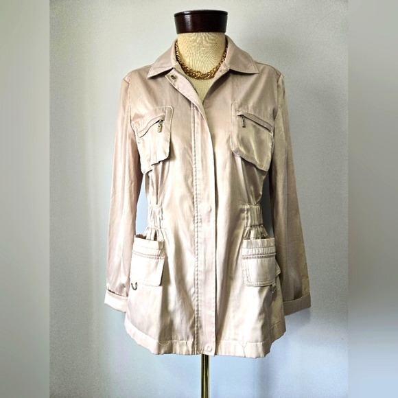 Carte Blanche Paris Muted Gold Lightweight Utility Jacket. Size Medium - Picture 1 of 16